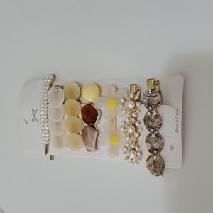 7pcs Bohemian Hairpin with Artificial Pearl and Flowers NWOT